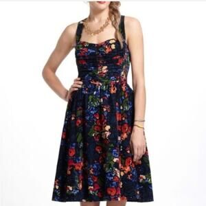 Anthropologie Corduroy Paca Halter Whimsical Convertable Garden Dress 8 EUC